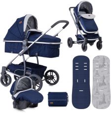 Детская коляска-трансформер Lorelli S-500 с автокреслом blue travelling